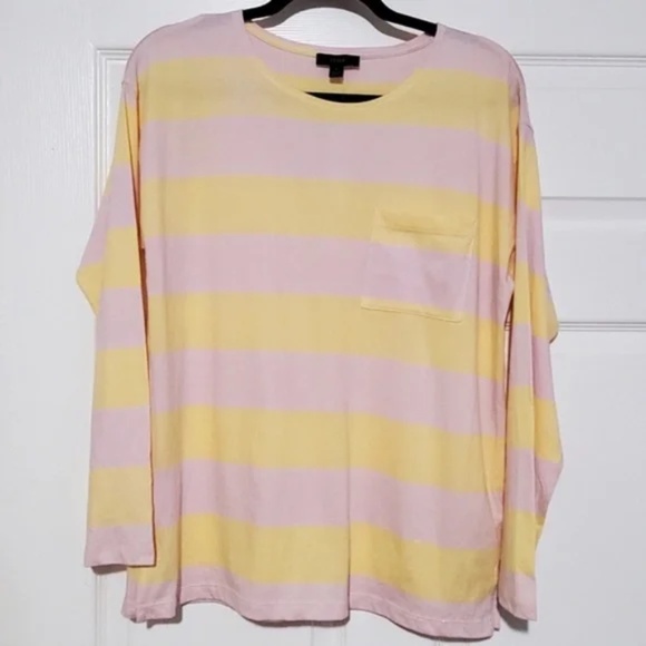 JCrew Oversized Cotton Striped T-Shirt Small - Picture 2 of 3
